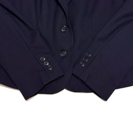 【USED】80's-90's INTERNATIONAL CLASSICS INC. by BONDERS Puff-Shoulder Tailored Jacket Navy