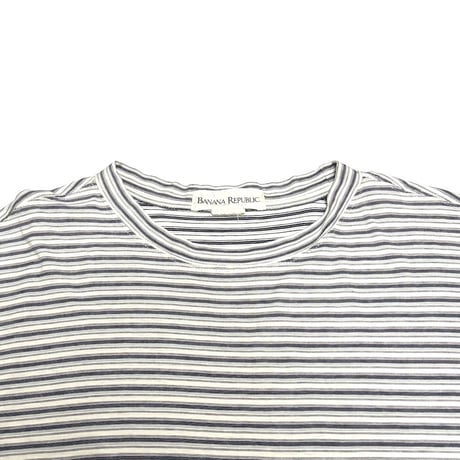 【USED】90's BANANA REPUBLIC Fine Stripe T-Shirt