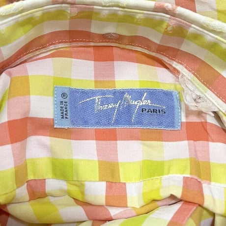 【USED】80'S-90'S THIERRY MUGLER SNAP BUTTON CHECKED SHIRT