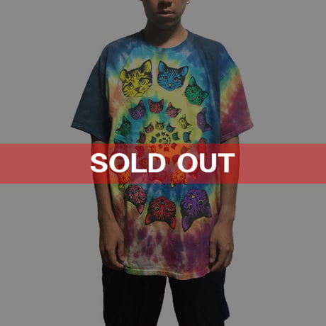 【USED】00'S DEAD CAT TIE DYE T-SHIRT