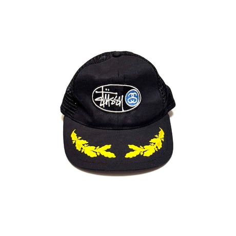 【USED】90's BOOTLEG STUSSY LAUREL EMBROIDERED MESH CAP