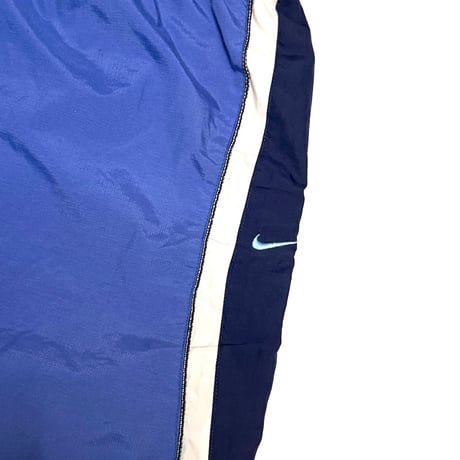 【USED】00's NIKE Ripstop Training Shorts Blue × Navy Side Panel