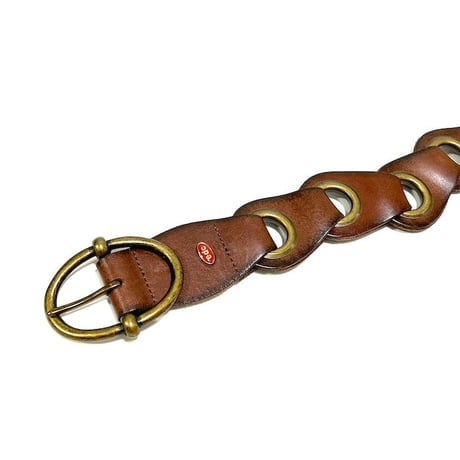 【USED】90'S-00'S ITALIAN VINTAGE SNAKE-LIKE LEATHER BELT