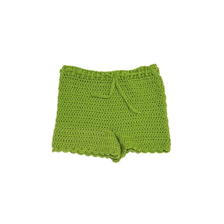 【USED】Vintage Handcrafted Crochet Shorts Guacamole