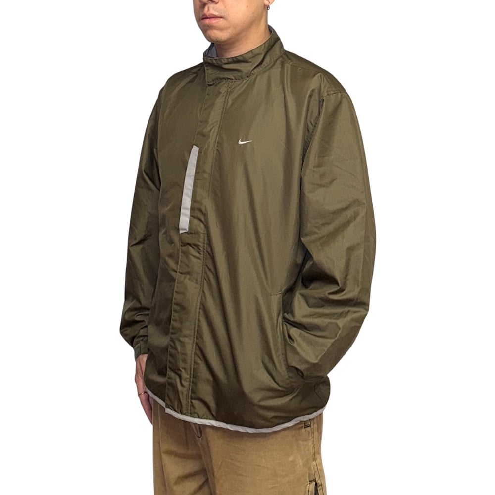 USED】00's NIKE Clima-FIT Olive Nylon Jacket Mi