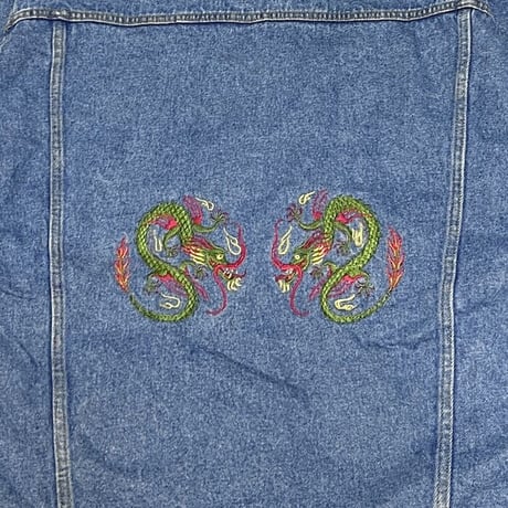 【USED】00'S DRAGON EMBROIDERED DENIM JACKET