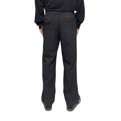 【USED】80's CHAPS Ralph Lauren Wool Wide Slacks Dark Gray Made In Canada