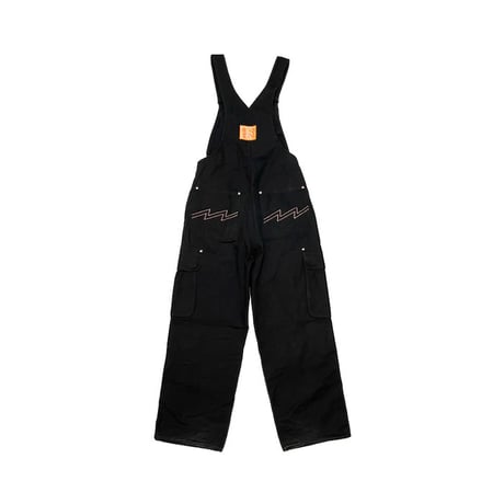 【USED】90's W.&L.T. JEANS CARGO POCKET OVERALLS BLACK