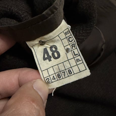【USED】80's LANVIN Studio Brown Herringbone Double-Breasted Wool Jacket