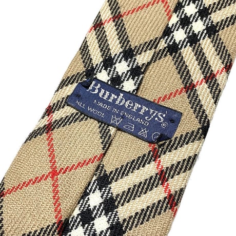【USED】80'S-90'S BURBERRYS NOVA CHECK WOOL TIE with HANDKERCHIEF