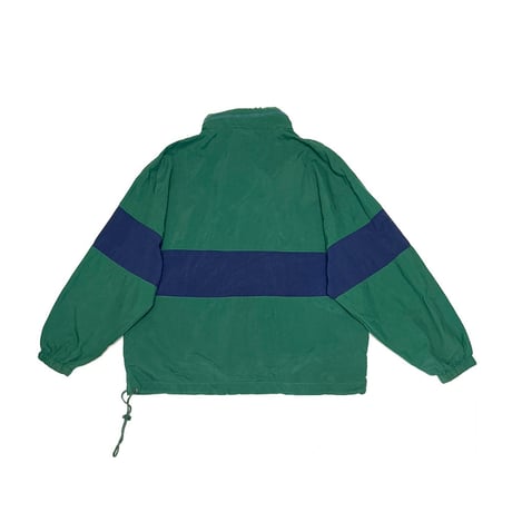 【USED】90's NIKE CENTER LOGO PULLOVER NYLON JACKET GREEN×NAVY
