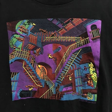 【USED】90'S M.C.ESCHER MOCK NECK L/S T-SHIRT