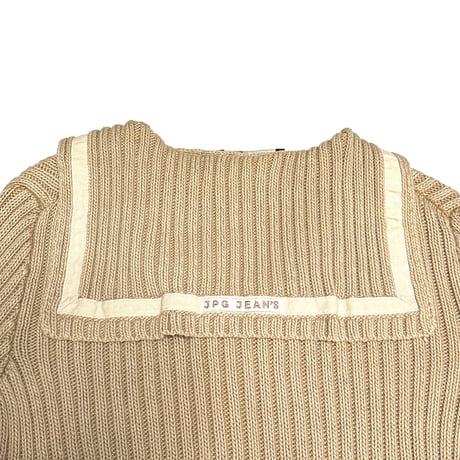 【USED】90's-00's JPG JEAN’S BY GAULTIER Sailor-Collar Double-Zip Rib Knit Jacket