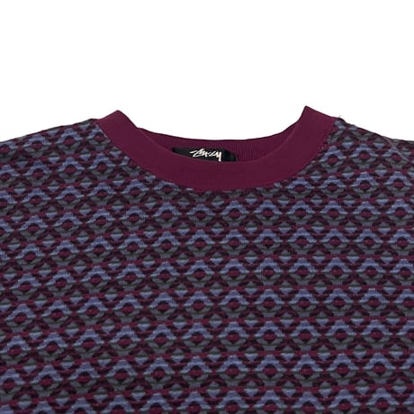 【USED】80's OLD STUSSY JACQUARD POCKET S/S T-SHIRT