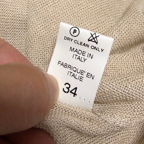 【USED】00's JIL SANDER Sheer Viscose Knit Tank Top Beige