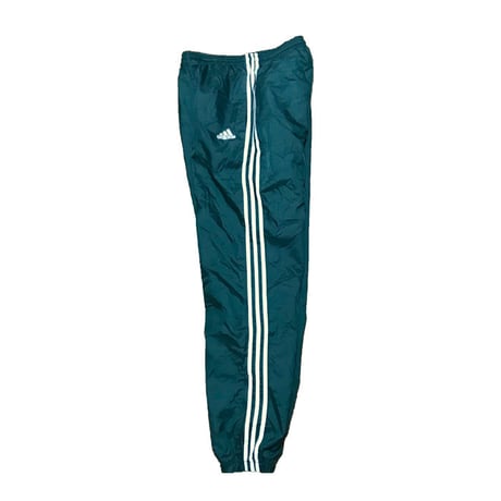 【USED】90'S ADIDAS 3-STRIPES LOGO NYLON TRACK PANTS GREEN