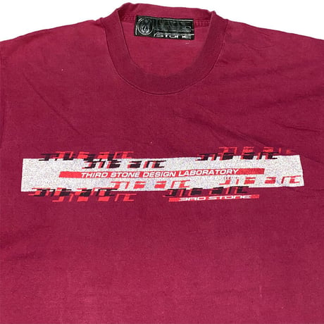【USED】90'S THIRD STONE REFLECTOR GRAPHIC T-SHIRT WINE RED