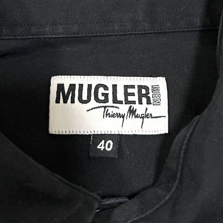 【USED】80'S-90'S MUGLER MEN SNAP BUTTON SHIRT BLACK SIZE:40