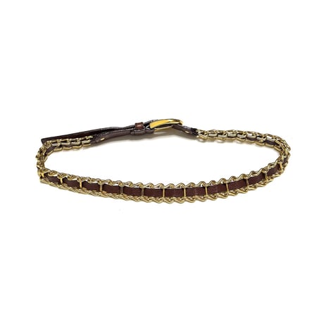 【USED】90's-00's miu miu Chain-Trim Leather Belt