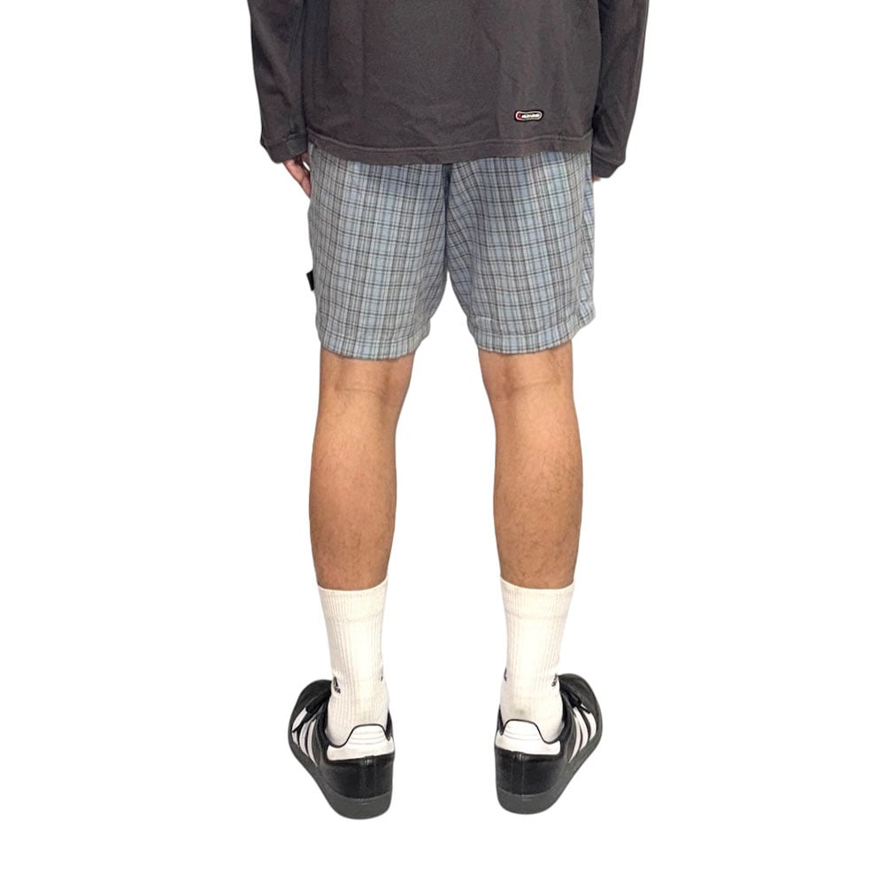 USED】80's OLD STUSSY CHECK SHORTS SKY BLUE | K