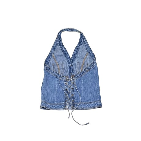 【USED】90's-00's FADED GLORY DENIM HALTER TOP