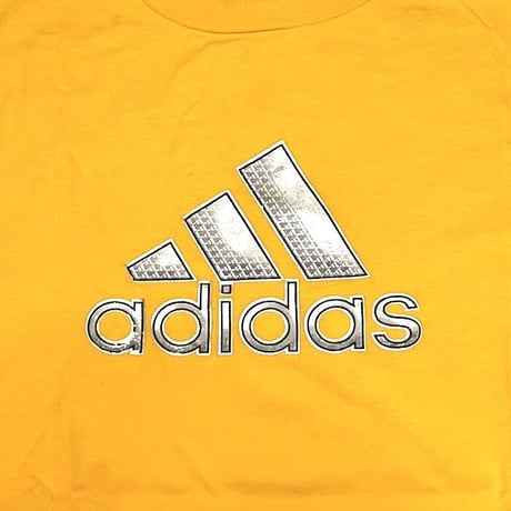 【USED】00'S adidas SILVER LOGO PRINT T-SHIRT YELLOW