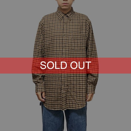 【USED】90'S-00'S J.CREW BROWN CHECK B.D.SHIRT