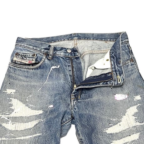 【USED】90'S OLD DIESEL CRUSH DENIM PANTS MADE IN ITALY