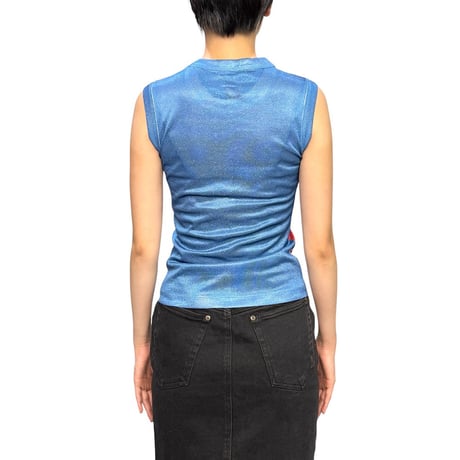 【DAED STOCK】00's MISS SIXTY All-Over Sublimation Cadillac Graphic Sleeveless Top