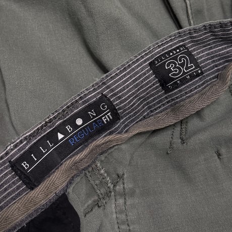 【USED】00's BILLABONG Cyberpunk Cargo Pants Faded Grey Khaki