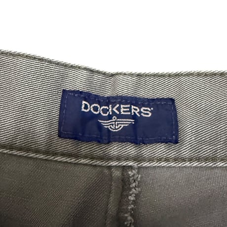 【USED】90's DOCKERS Two Tuck Wide Chino Pants Faded Gray Made in USA