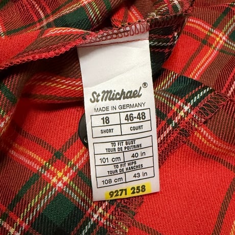 【USED】80's St Michael TARTAN CHECK TEDDY COAT