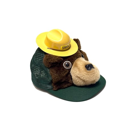 【USED】80's Smokey Bear Plush Trucker Cap