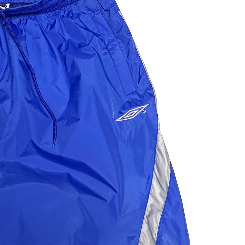 USED】00's UMBRO England Nylon Track Pants Blue