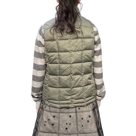 【USED】00's adidas Grid-Quilted Puffer Vest Smoky Olive