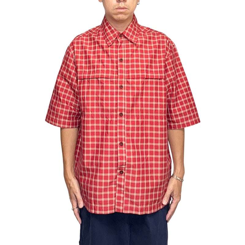 USED】00's NIKE ACG Plaid DRI-FIT Half Sleeve S