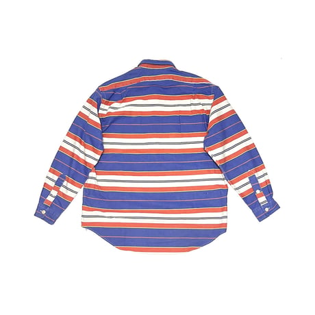 【USED】90's Polo by Ralph Lauren MULTI BORDER HALF BUTTON SHIRT