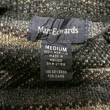 【USED】00'S Marc Edwards BORDER ACRYLIC KNIT SWEATER