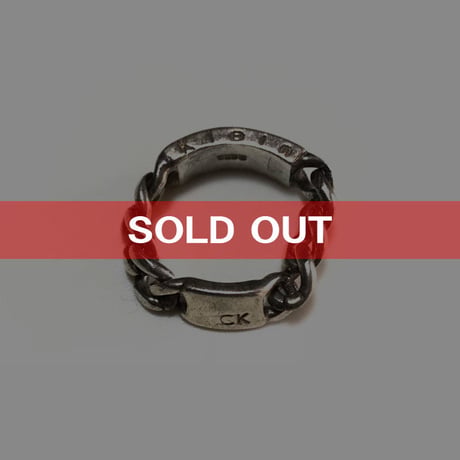 【USED】90'S CALVIN KLEIN FLAT LINK CHAIN SILVER RING