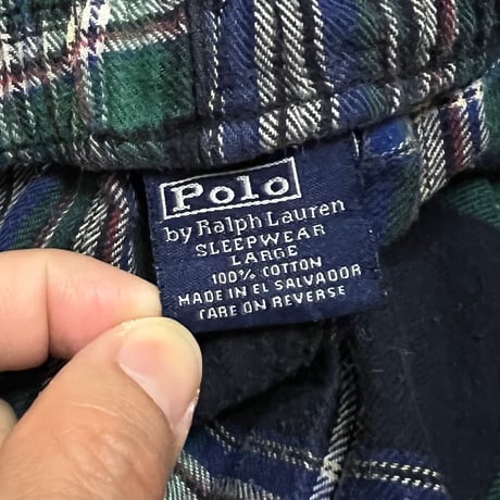 【USED】90's Polo by Ralph Lauren PLAID SLEEPING PANTS