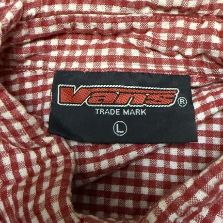 【USED】00's VANS GINGHAM CHECK PULLOVER B.D SHIRT