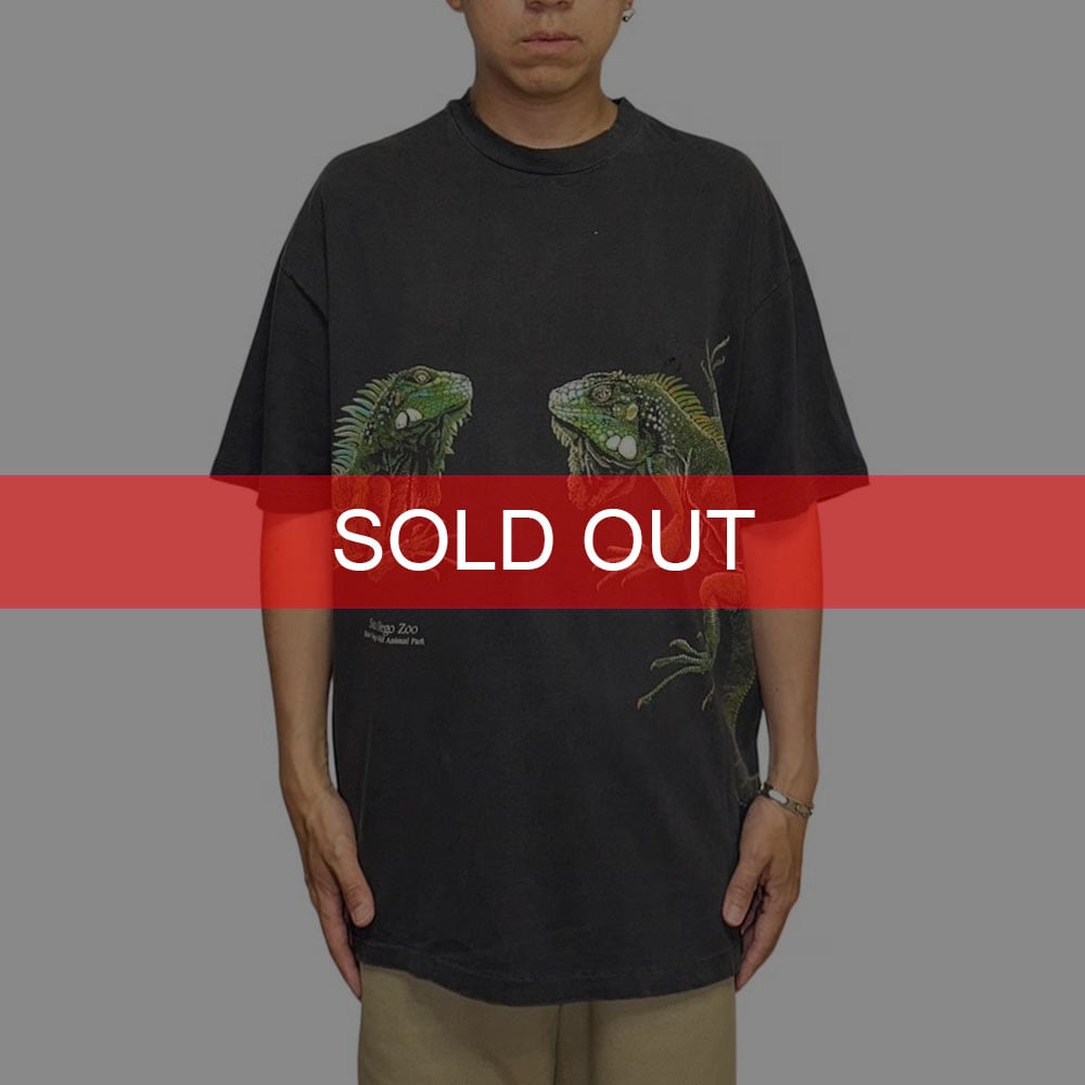 USED】90's San Diego Zoo GREEN IGUANAS T-SHIRT