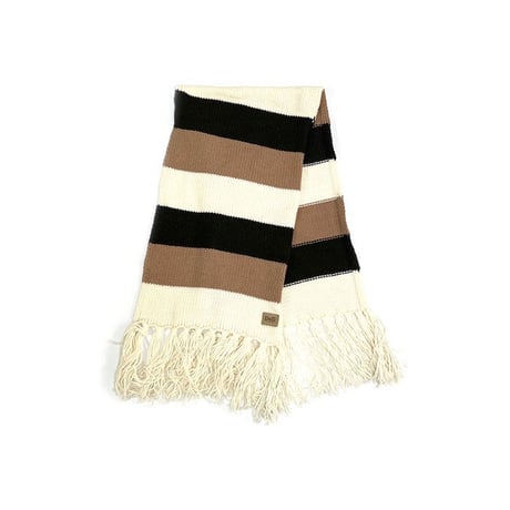 【USED】90'S-00'S D&G DOLCE & GABBANA BORDER FRINGE KNIT SCARF