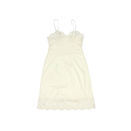 【USED】70's Schiesser LINGERIE SLIP DRESS WHITE