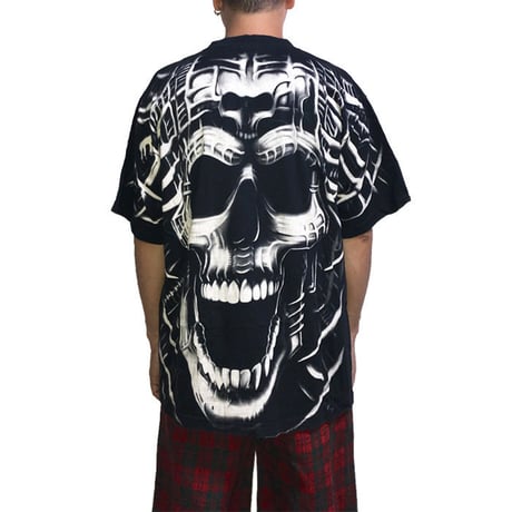【USED】90'S  FULL PRINT SKULL T-SHIRT