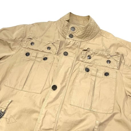 【USED】00'S TOMMY HILFIGER COTTON MOTORCYCLE JACKET