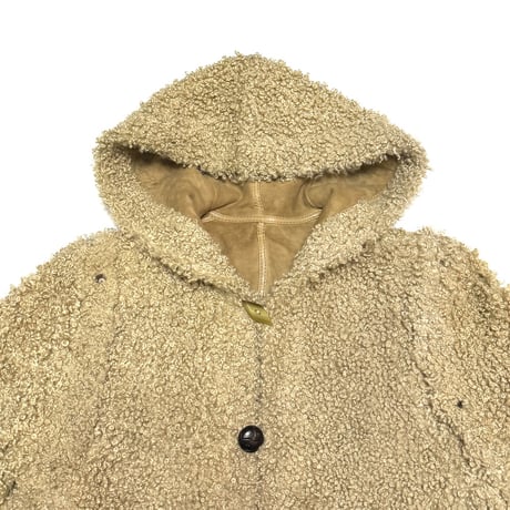 【USED】00's 4-Way Detachable Sleeve Shearling & Boa Hooded Coat
