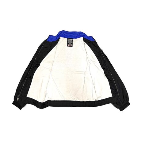 【USED】90'S adidas NYLON TRACK JACKET BLACK × BLUE LINE