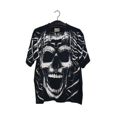 【USED】90'S  FULL PRINT SKULL T-SHIRT