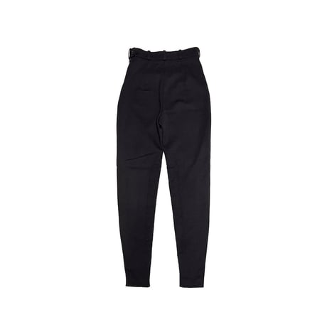 【USED】90's HERMÈS Paris Wool Stretch Tapered Pants Black